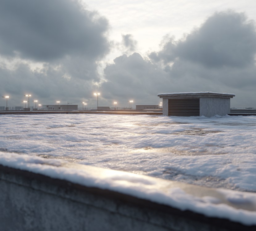 snow load on flat commercial roof